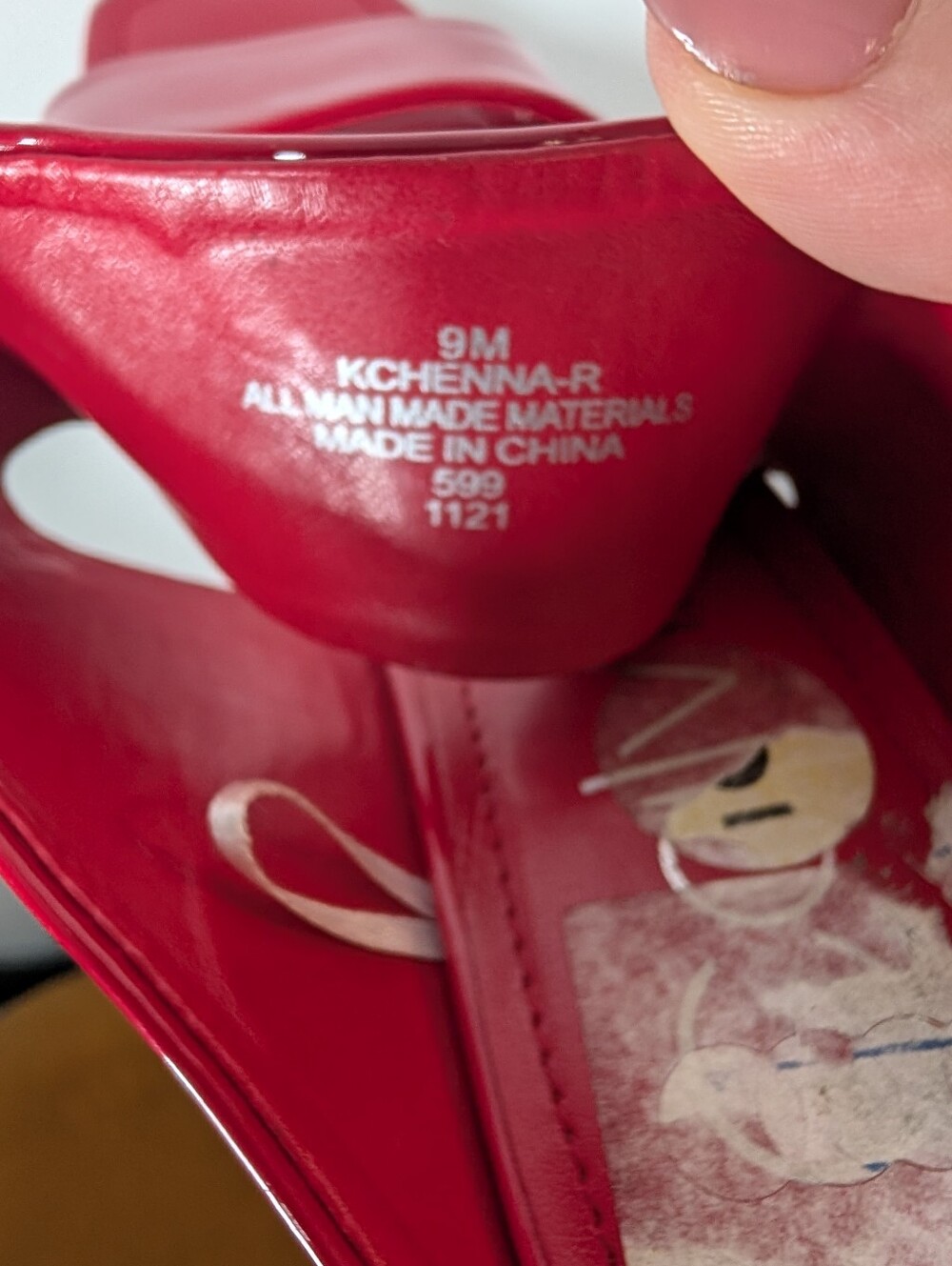 Calvin Klein Red Patent Double-Strap Slide Sandals Size 9M - Picture 8 of 8